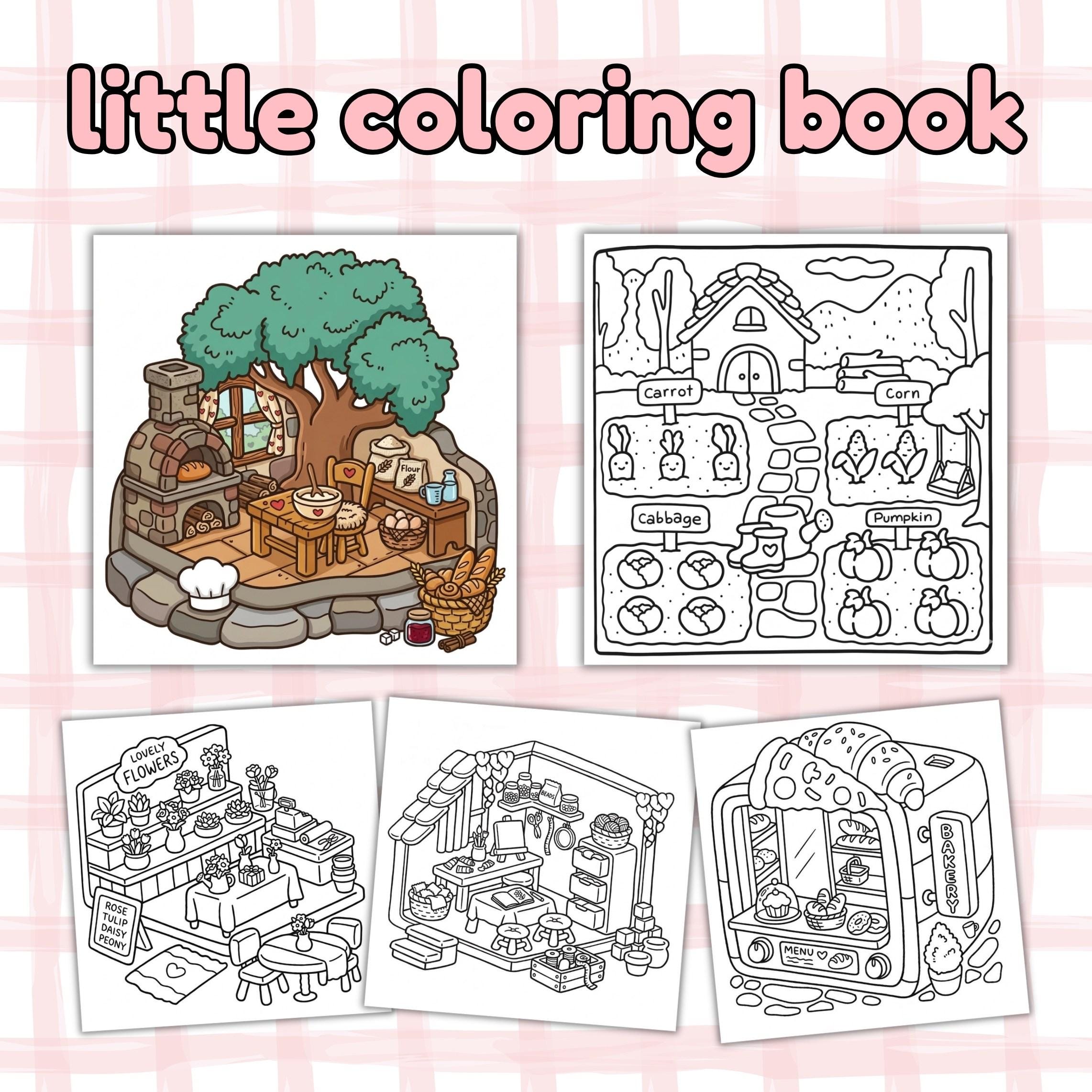 Little Corner Coloring Book PDF, Bold and Easy Cozy Coloring Pages ...