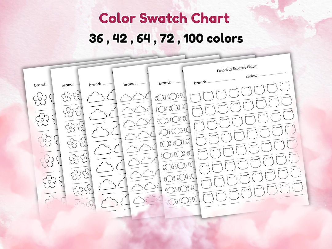 Printable Coloring Chart for Alcohol Markers | Color Swatch Guide ...