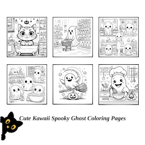 Spooky Hygge Coloring Pages – 20 Cozy Halloween Scenes | Kawaii PDF for Relax & Stress Relief