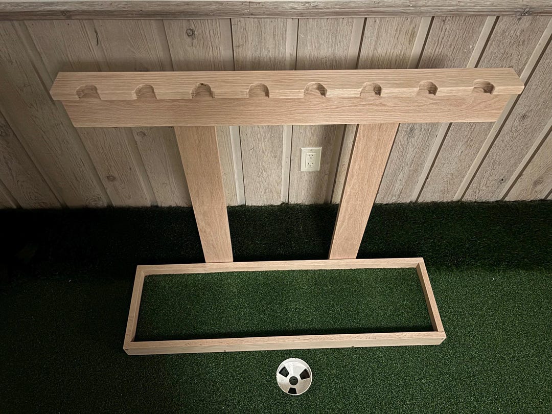Putter Hat Rack Golf Putter Rack: Handcrafted Red Oak Natural Wood Golf Putter Rack ...