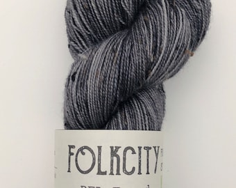 FoLKCiTY Fiber Studio BFL Tweed Sock Yarn / Hand-dyed fingering weight superwash wool