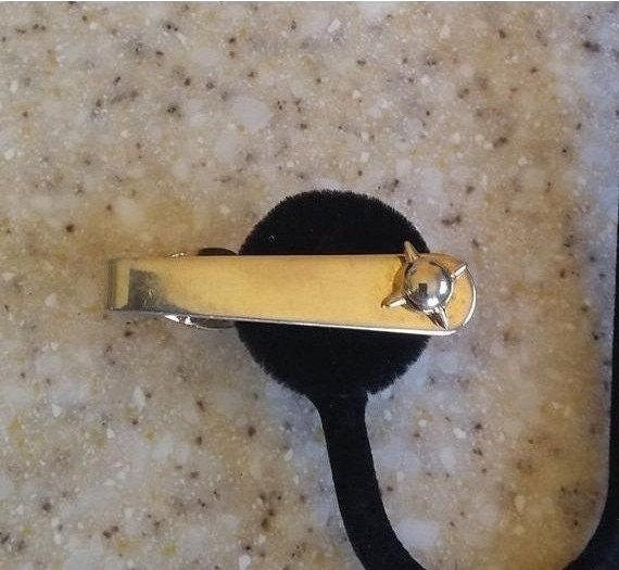 Vintage RARE 50s-60s Swank Gold Tie Bar clip Land… - image 1