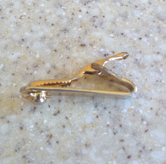 Vintage RARE 50s-60s Swank Gold Tie Bar clip Land… - image 3