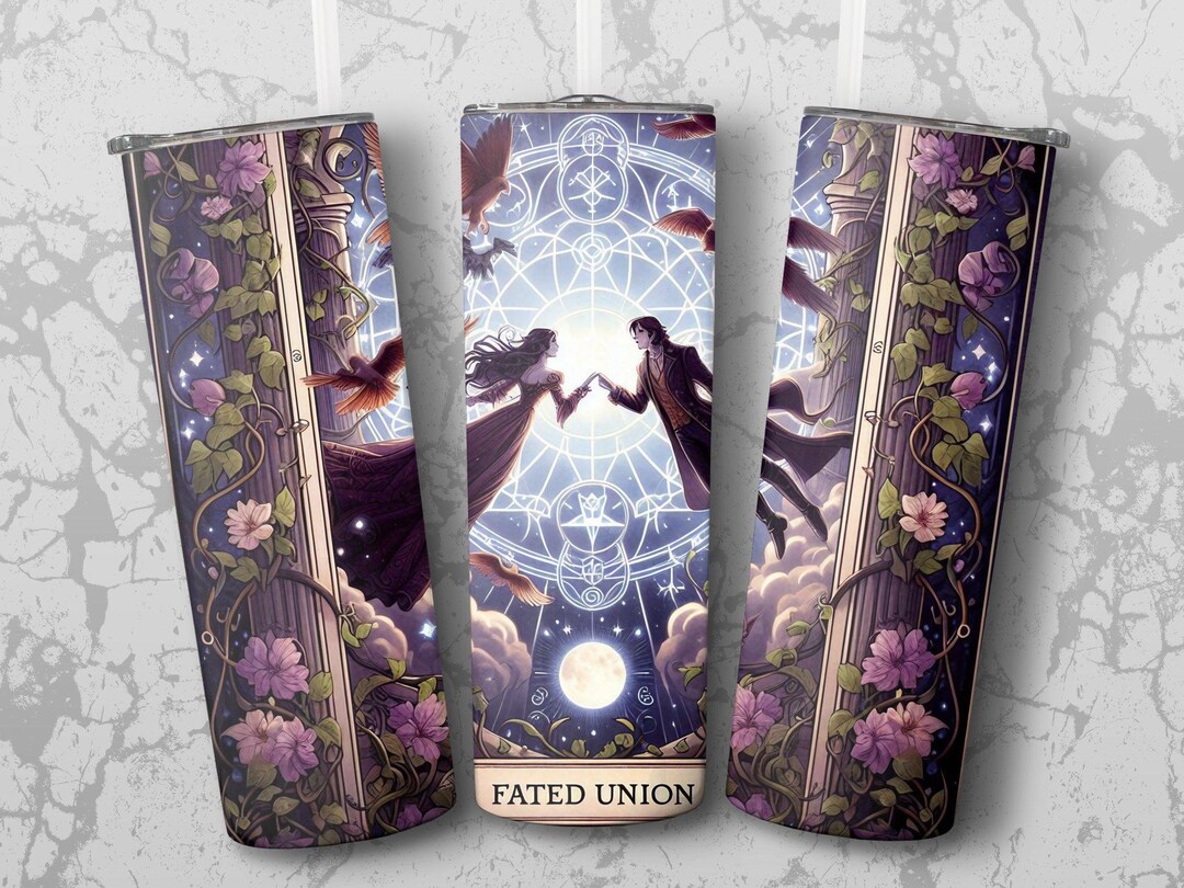 Gothic Couple Tumbler Design: Fated Union PNG Template (digital ...