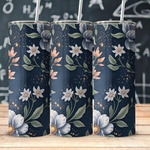 Floral 20 oz PNG Tumbler Design, Digital Download, Floral Sublimation Tumbler Wrap, Commercial Use License, Floral Tumbler Design