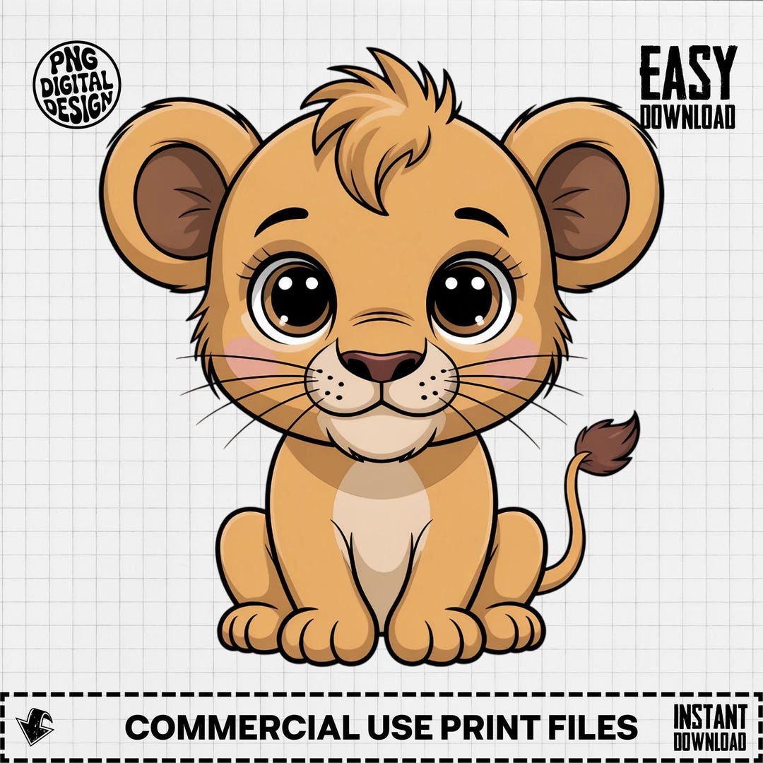 Baby Lion Clipart, Cute Baby Animal Clipart, Baby Nursery Clipart ...