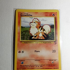 Growlithe (42/130) Carta Pokémon Vintage – Set Base 2 - Casi Impecable