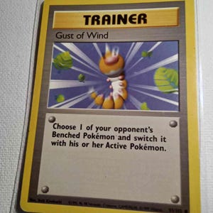 Carta Pokémon Raffica di Vento / Set Base 93/102 / Vintage WOTC 1999 Trainer TCG
