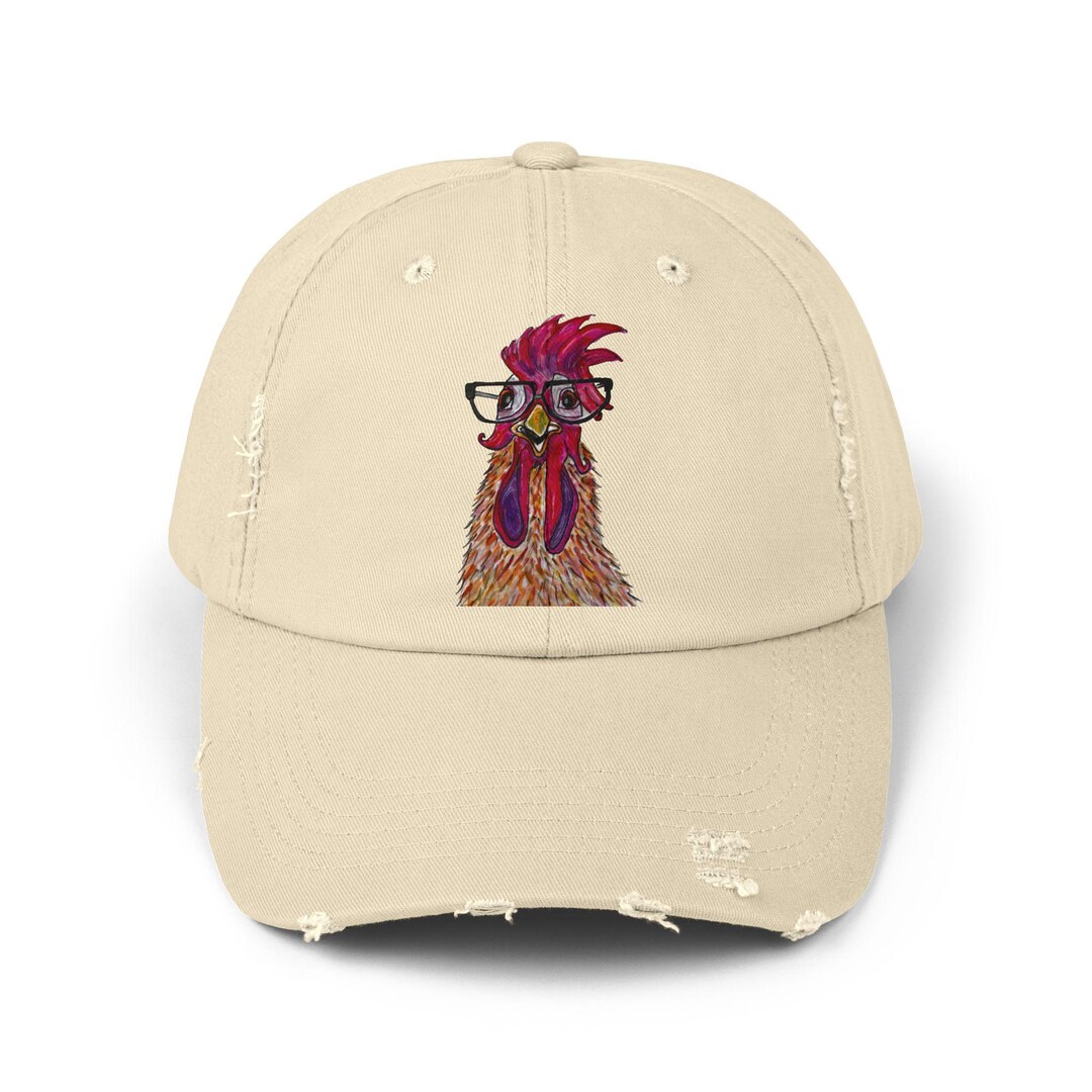 Distressed Chicken Cap With Vintage Rooster Hat - Etsy