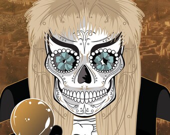 Labyrinth Goblin King Sugar Skull 11x14 Print
