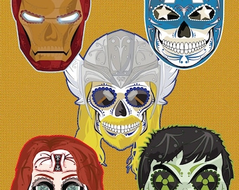 Avengers Assemble! Sugar Skull Print 11x17 print