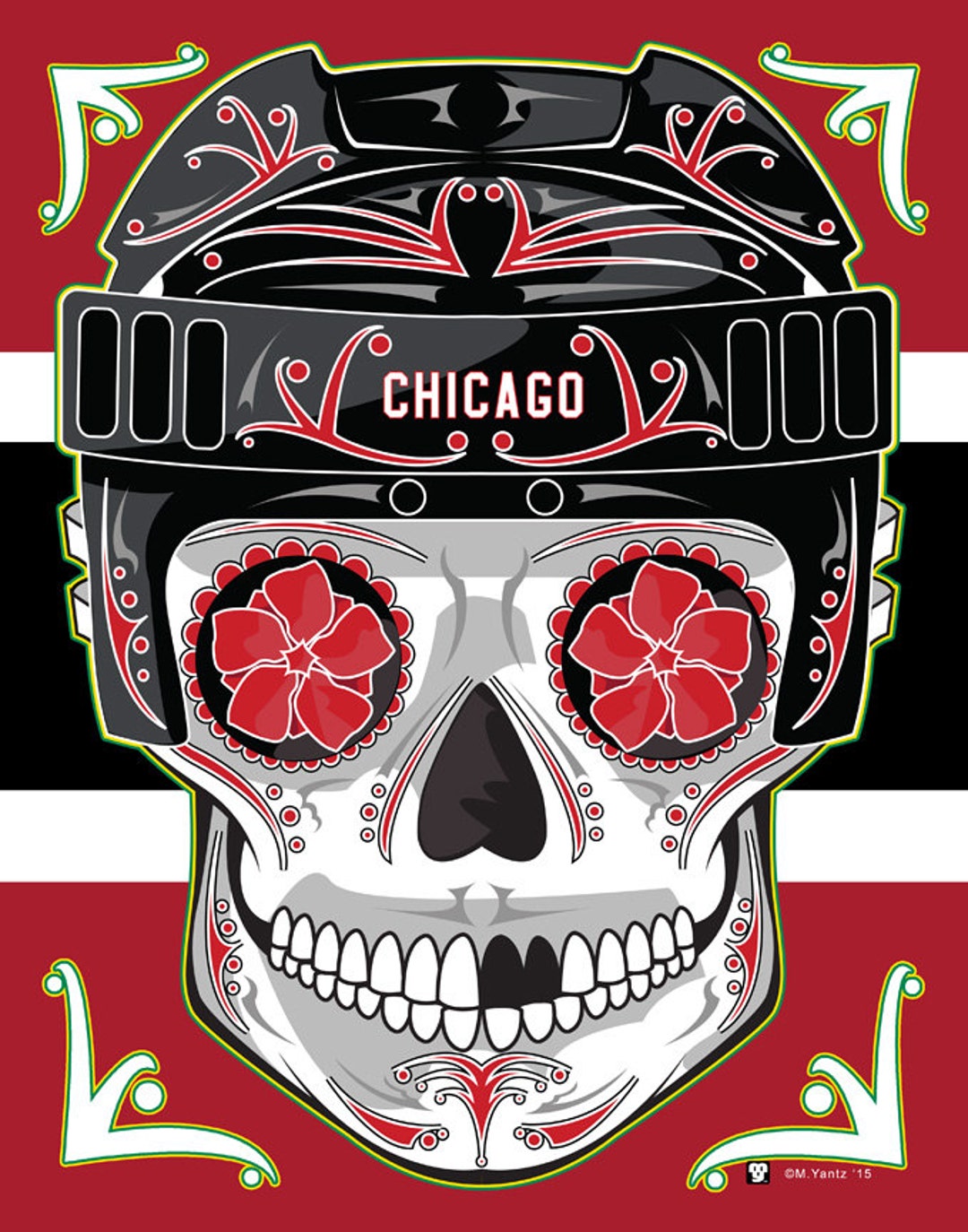 Los Angeles Dodgers Sugar Skull 11x14 Print 