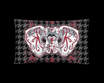 Alabama Football Elephant Sugar Skull Pillow 20" x 12"