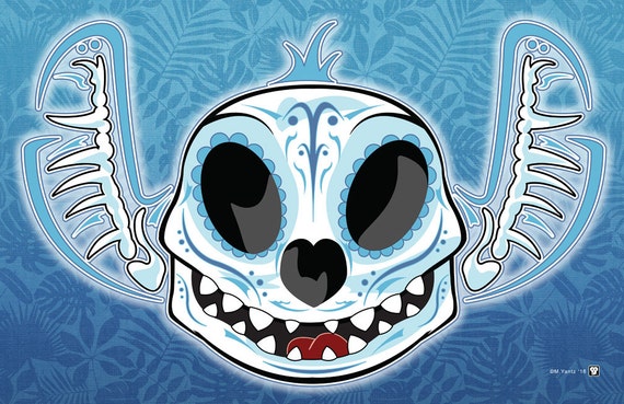 Los Angeles Dodgers Sugar Skull 11x14 print