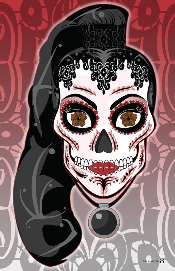 Regina Mills / Evil Queen Sugar Skull Print 11x17 Print - Etsy