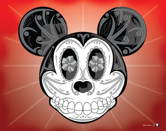 Mickey Mouse Sugar Skull Impression 11 X 14