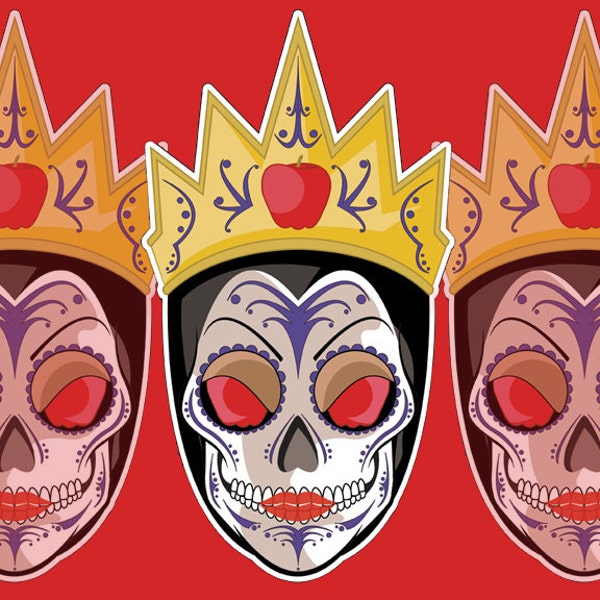 Evil Queen Sugar Skull 3x4 Vinyl Sticker