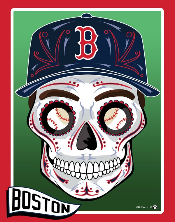 Boston Red Sox Sugar Skull Print 11x14 print