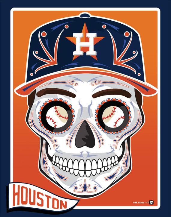 Houston Astros Sugar Skull 11x14 Print