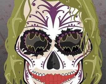 Joker Sugar Skull Print 11x14 print