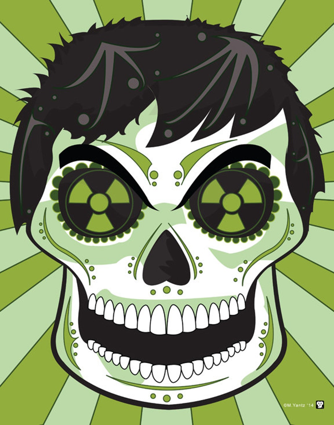 Los Angeles Dodgers Sugar Skull 11x14 Print 