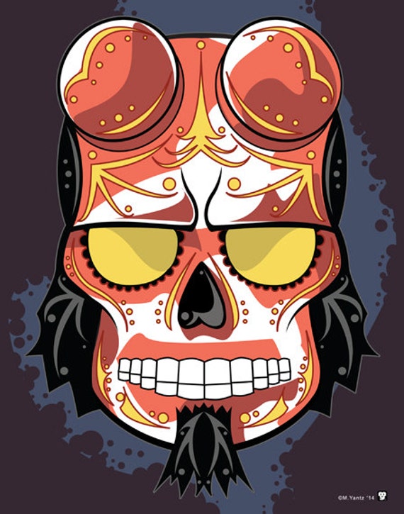 Los Angeles Dodgers Sugar Skull 11x14 Print 