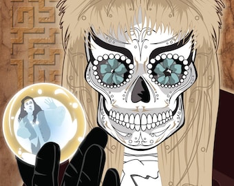 Labyrinth Sugar Skull Print 24x36 print