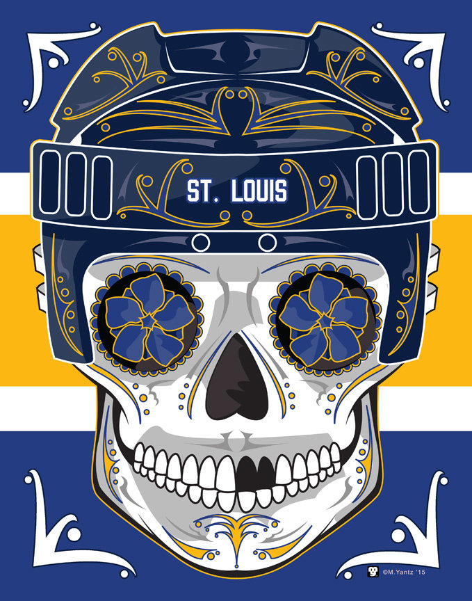 St Louis Blues Sugar Skull Print | Etsy