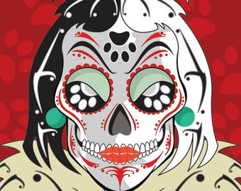 Cruella Sugar Skull Print 11x14 print