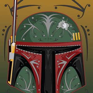 Boba Fett Helm Sugar Skull Style 11 x 14 drucken