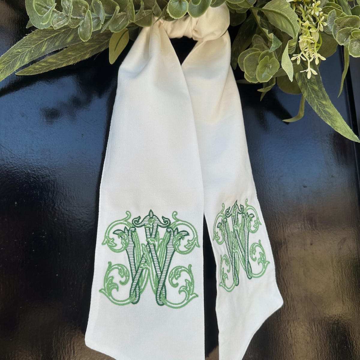 Monogram Wreath Sash - Etsy