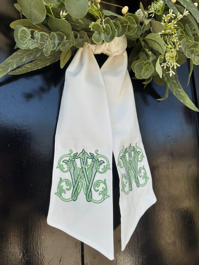 Monogram Wreath Sash