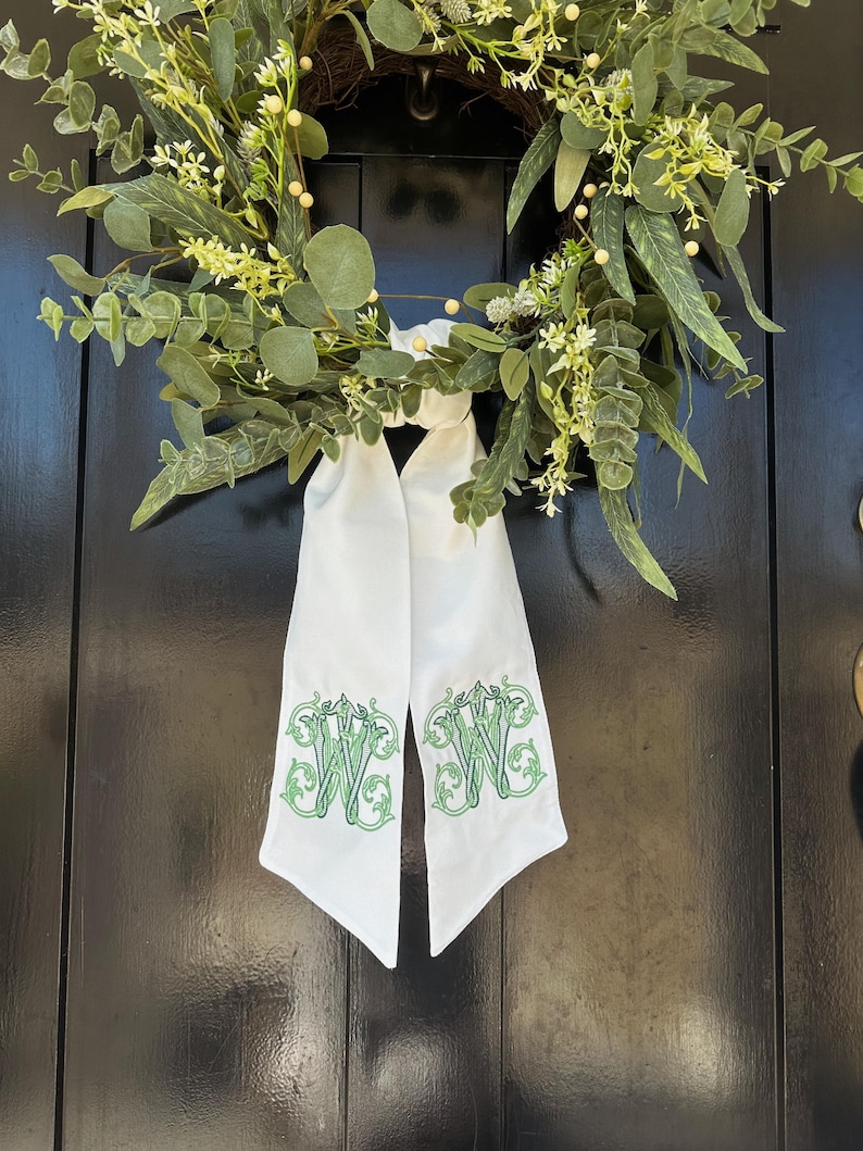 Monogram Wreath Sash