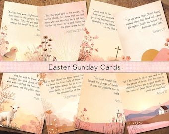 Cartes bibliques chrétiennes du dimanche de Pâques, foi catholique résurrection imprimable, verset de la Bible du vendredi saint PDF