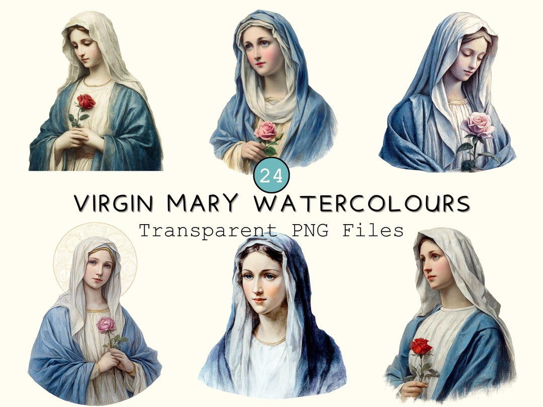 Watercolour Blessed Virgin Mary Clipart Collection, Transparent ...
