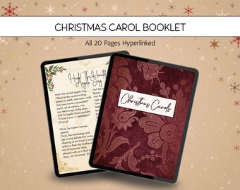 Digital Christmas Carol Booklet, Portable Traditional Christian Hymns, Catholic Vintage Choir Songbook