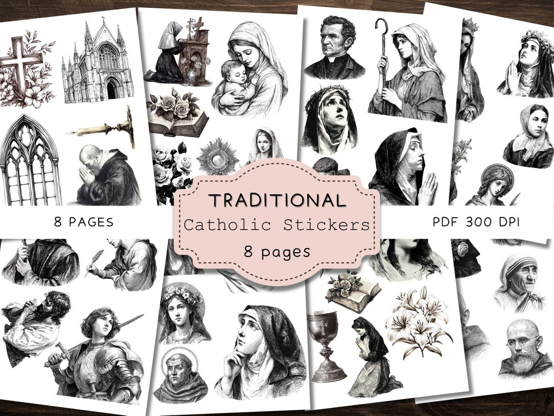 Cathloc Sticker Traditional Catholic Stickers, Religious Junk Journal Ephemera ...