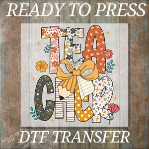 Preppy Teacher DTF Transfer, Floral Pencil Bow Shirt Print, Coquette Back To School Design, Ready To Press Heat Transfer For Teacher Gifts
