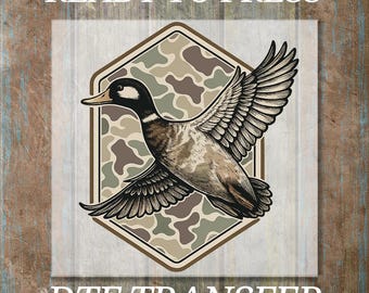 Mallard DTF Transfer, Camo Duck Hunting Ready to Press
