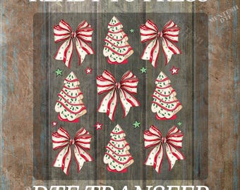 Coquette Christmas Cake DTF Transfer, Ready to Press, Girly Holiday Decal
