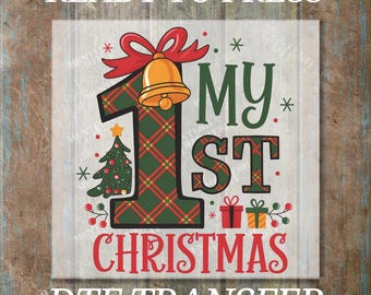 Santa 1st Christmas DTF Transfer: Ready To Press Heat Transfer