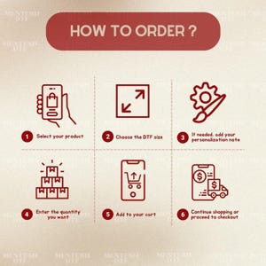 a red and white poster with instructions on how to order