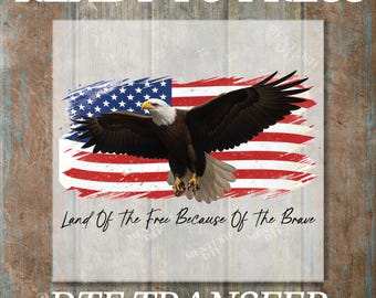 USA Brave 4th of July DTF, Retro 4th July Dtf, USA Ready to Press, Fourth of July, Independence Day Direct to Film, Red White Blue