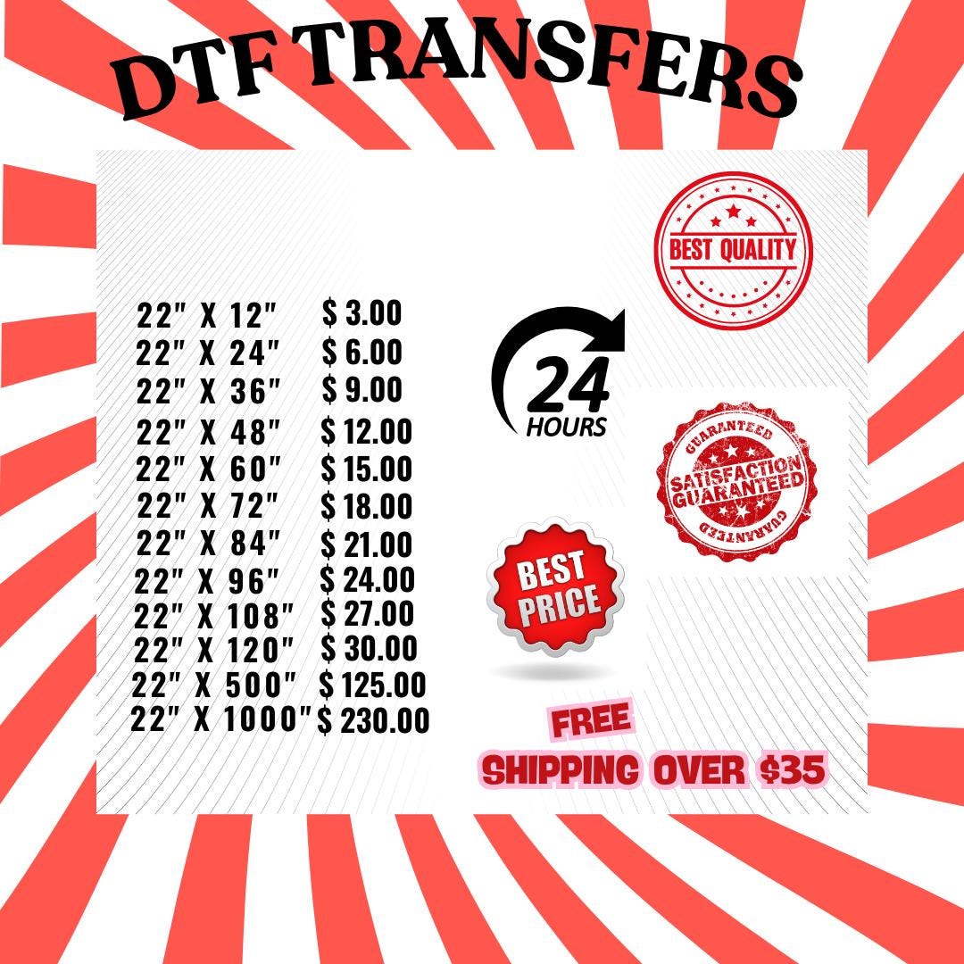 Custom DTF Transfer Gang Sheet, Ready to Press, DIY Heat Transfers - Etsy