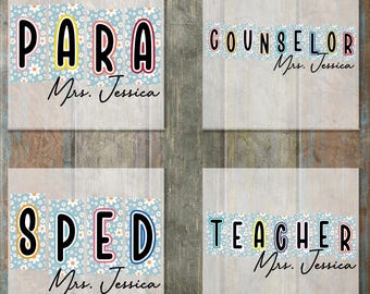 Custom School Occupation DTF Transfer, Preppy Teacher Counselor Print, Back To School Heat Press Design, Girly Classroom Shirt Decal
