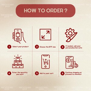 a red and white poster with instructions on how to order