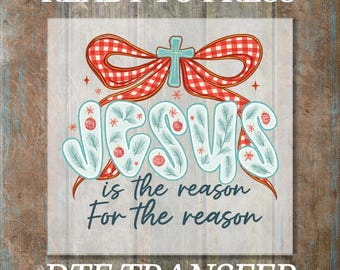 Jesus Christmas DTF Transfer, Ready to Press Holiday Faith Shirt Design