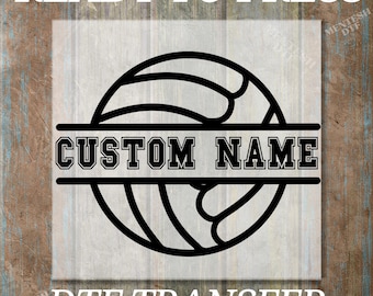 Ready to Press Custom Volleyball Name DTF, Sport Transfer, Gift for Her, Family Sport Apparel, Heat Press, Custom Sport Shirt, Your Name DTF