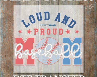 Baseball Mom Ready To Press, Baseball Mama Loud And Proud DTF Transfer, Retro Baseball Mama DTF Print, Heat Press DTF, Sports Cold Peel Dtf