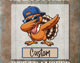 Custom Kids Turkey DTF Transfer, Ready to Press Thanksgiving Iron-On Design